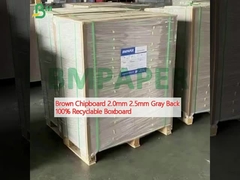 ব্রাউন চিপবোর্ড ২.০ মিমি ২.৫ মিমি গ্রে ব্যাক 100% পুনর্ব্যবহারযোগ্য বক্সবোর্ড