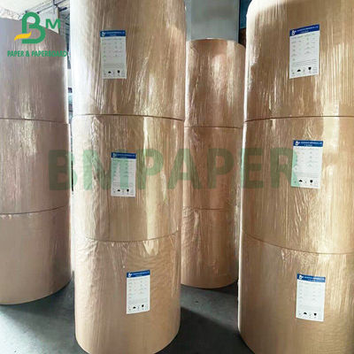 পুনর্ব্যবহারযোগ্য 40 গ্রাম প্রিমিয়াম একপাশের চকচকে বাদামী ক্রাফট ব্যাগ কাগজের রোল