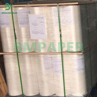 40-60 গ্রাম একপাশের চকচকে গ্লাসাইন কাগজ লেবেল ব্যাক পেপার জন্য সাদা হলুদ নীল