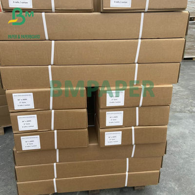 ইঙ্কজেট প্লটার পেপার 2 সাইডেড সাদা 20LB বন্ড রোল 2'' কোর 24'' প্রস্থ