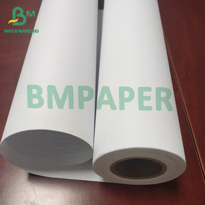 ইঞ্জিনিয়ারিংয়ের জন্য 24&quot; X 150' 20lb CAD আনকোটেড প্লটার পেপার উজ্জ্বল সাদা রঙ