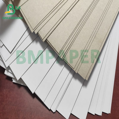 পুনর্ব্যবহারযোগ্য 400gsm সম্পূর্ণরূপে প্রলিপ্ত সাদা রেখাযুক্ত চিপবোর্ড ধূসর পিছনে