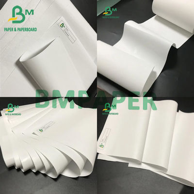 70gsm 55gsm 48gsm থার্মাল প্রিন্টিং পেপার ব্ল্যাক ডিসপ্লে 790mm হোয়াইট রোল