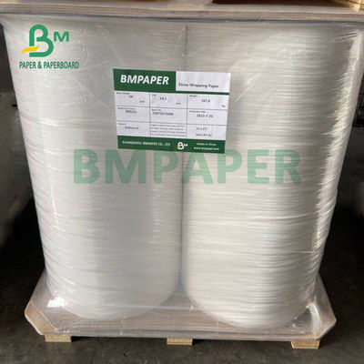 প্যাকেজিং স্ট্রো জন্য 28gsm খাদ্য গ্রেড হোয়াইট পেপার 30mm 35mm ইকো বন্ধুত্বপূর্ণ