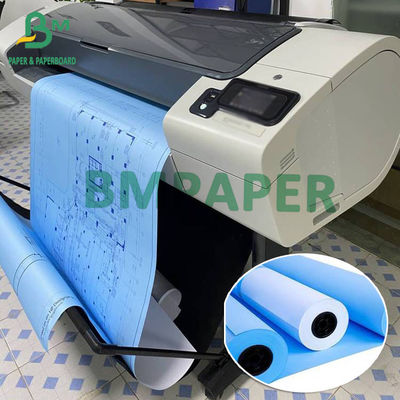 A0 A1 80gms ব্লু প্রিন্ট পেপার হোয়াইট ব্যাক 50 মিটার রোল 2 ইঞ্চি কোর, 5 পিসি একটি কার্টন