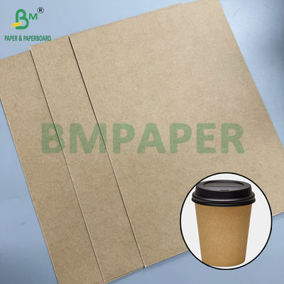 ক্রাফ্ট বোর্ড 320g + 20g PE প্রাকৃতিক বাদামী খাদ্য কাপ কাগজ 32 &quot;রোলস 3&quot; কোর 32 1 মিটার বাইরের ব্যাসার্ধ