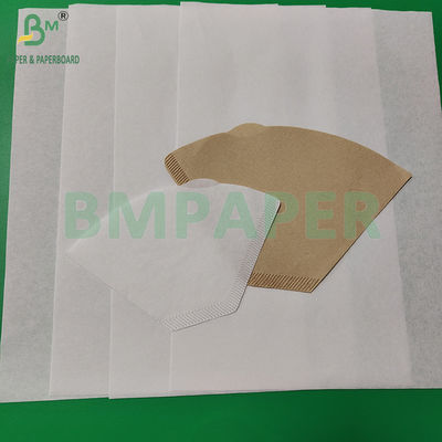 50 গ্রাম 328 মিমি হোয়াইট অ্যান্ড ব্রাউন ফুড গ্রেড কফি ফিল্টার অবশিষ্টাংশ কাগজ রোল