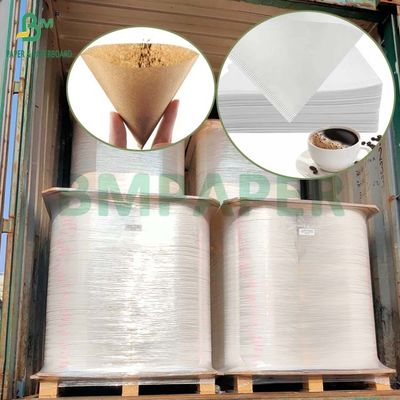 ফুড গ্রেড ব্লিচড অব্লিচড 40GSM 50GSM কফি ফিল্টার পেপার রোল 1200mm