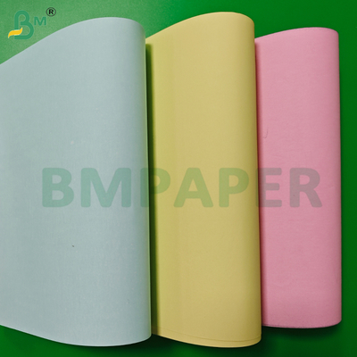 75gsm 80gsm সাদা গোলাপী সবুজ হলুদ পরিষ্কার চিত্র এনসিআর পেপার রোল