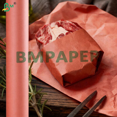 ধূমপানের মাংসের জন্য 66gsm ফুড গ্রেড পিঙ্ক পীচ কসাই কাগজের রোল 18'' 24'' x 175'