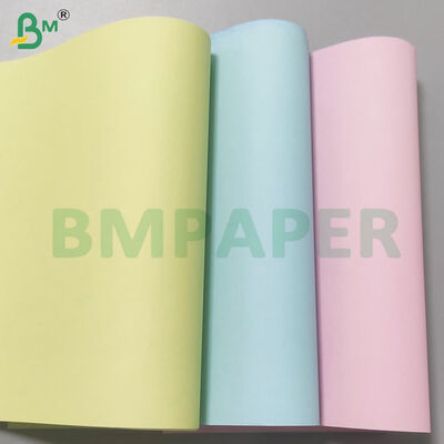 75gsm ক্লিয়ার ইমেজ সাদা গোলাপী হলুদ এনসিআর কার্বনলেস পেপার রোল