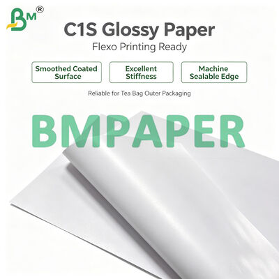 চা ব্যাগের খামের বাইরের আবরণের জন্য C1S ৮০gsm একপাশে গ্লসি কোটিংযুক্ত কাগজ