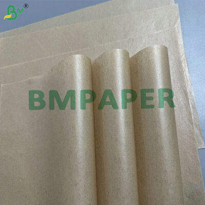 জলরোধী এবং তেলরোধী কাস্টম মুদ্রিত 35-50gsm ক্রাফ্ট + 6-15gsm ব্র্যান্ডেড ডিসপোজেবল কটেলরি প্যাকেজিংয়ের জন্য পিই লেপযুক্ত ক্রাফ্ট পেপার